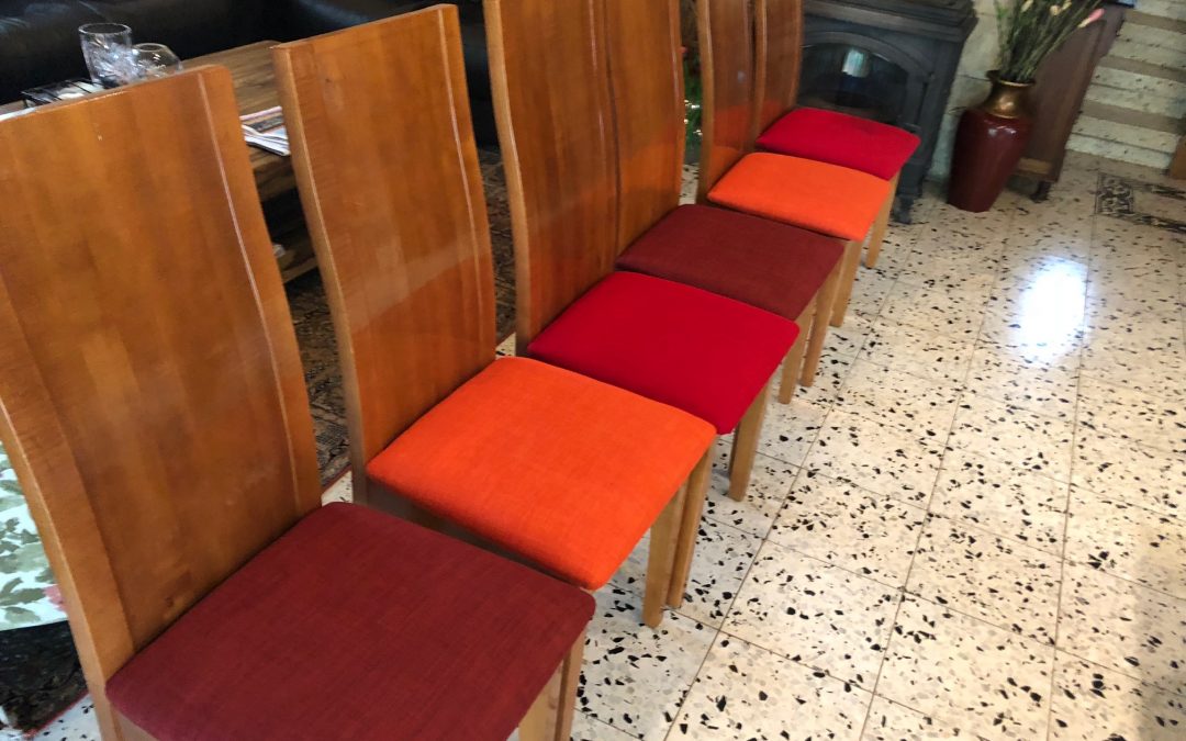 Reupholstered Red Dining Chairs