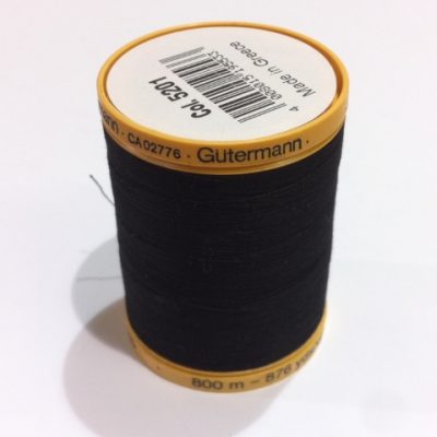 חוט כותנה גוטרמן שחור למכונת התפירה מספר 5201 , 800 מטר אורך