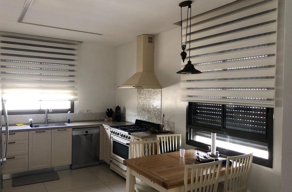 Zebra Blinds in the Kitchen