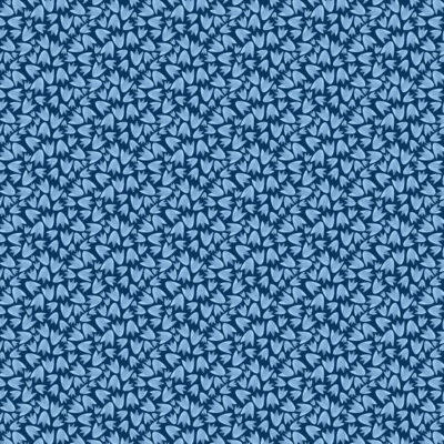 בד כותנה רוחב 1.10 מטר הדפס כותרות פרחים בכחול