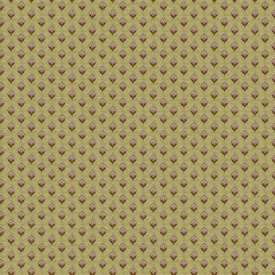 בד כותנה בצבע ירוק זית הדפס פרחים במראה וינטאג'