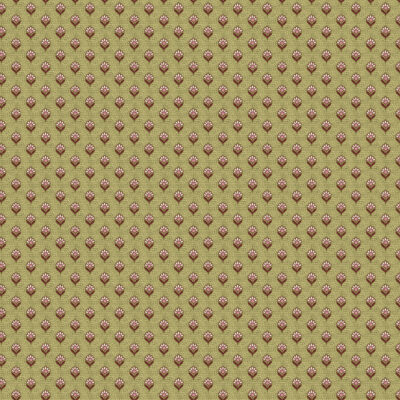 בד כותנה בצבע ירוק זית הדפס פרחים במראה וינטאג'