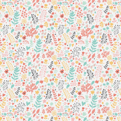 בד 100% כותנה צבעוני הדפס עלים מפוזרים