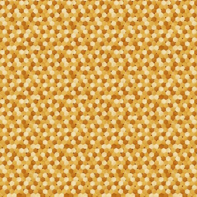 בד כותנה רוחב 1.10 מטר בגווני כתום, הדפס משושים